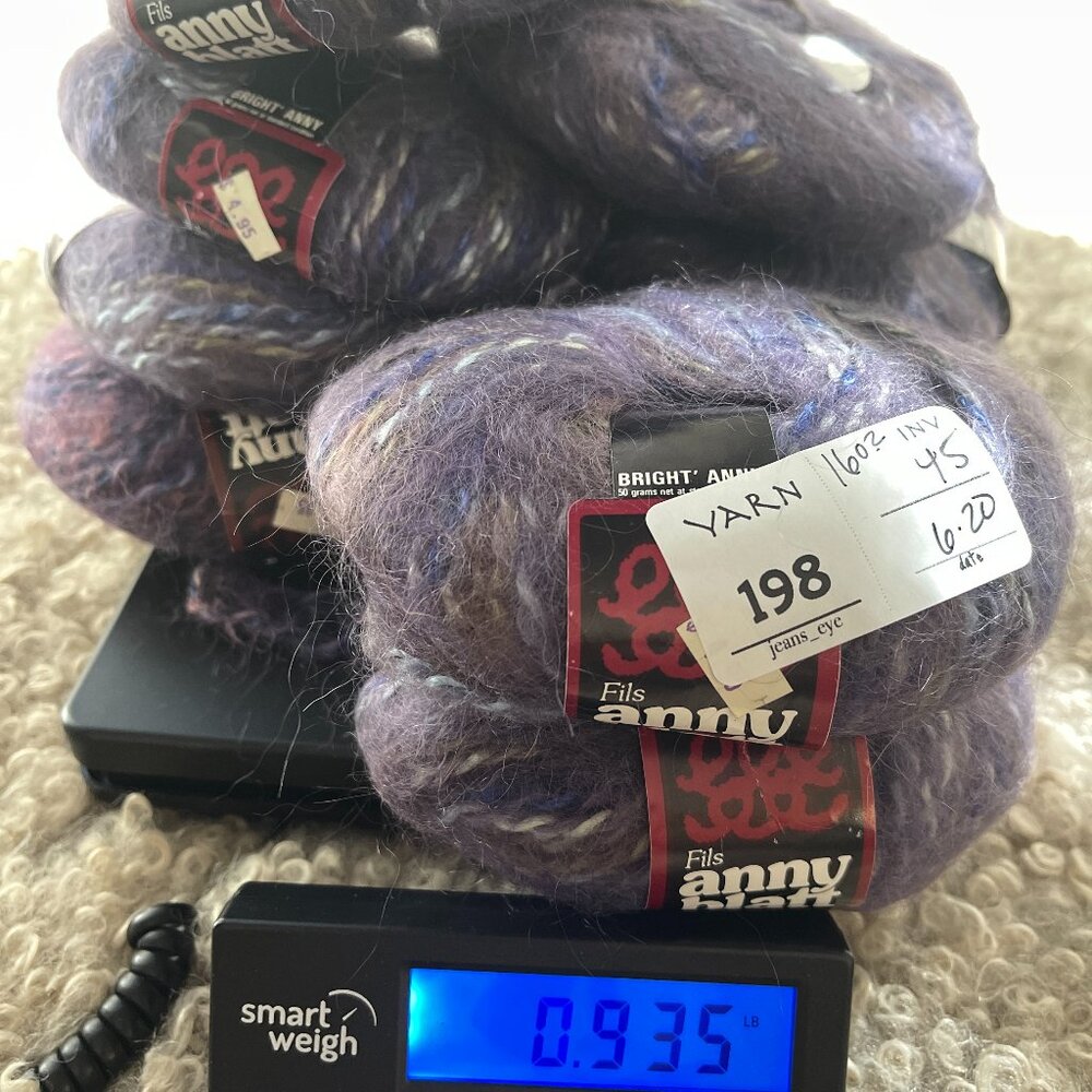 YARN 198 FILS ANNY BLATT BRIGHT 50G 55YDS 9 BALL LOT MADE IN FRANCE